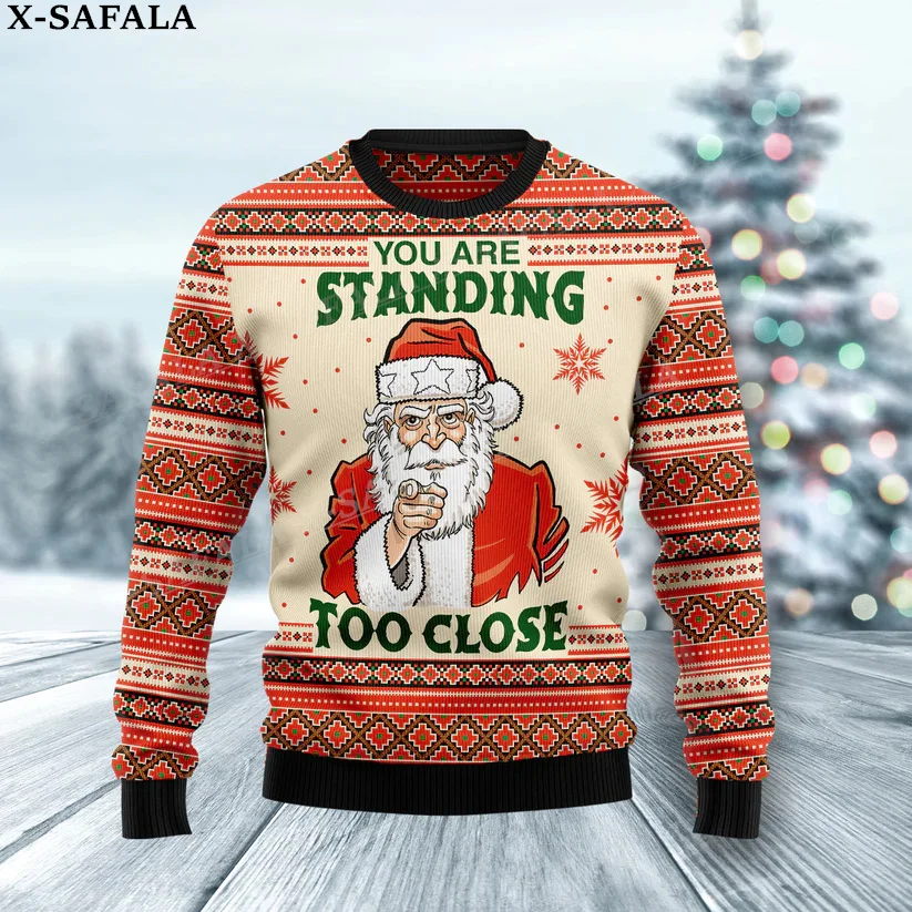 Смешные свитера в виде Санта Клауса смешные Джемперы на Хэллоуин и Рождество