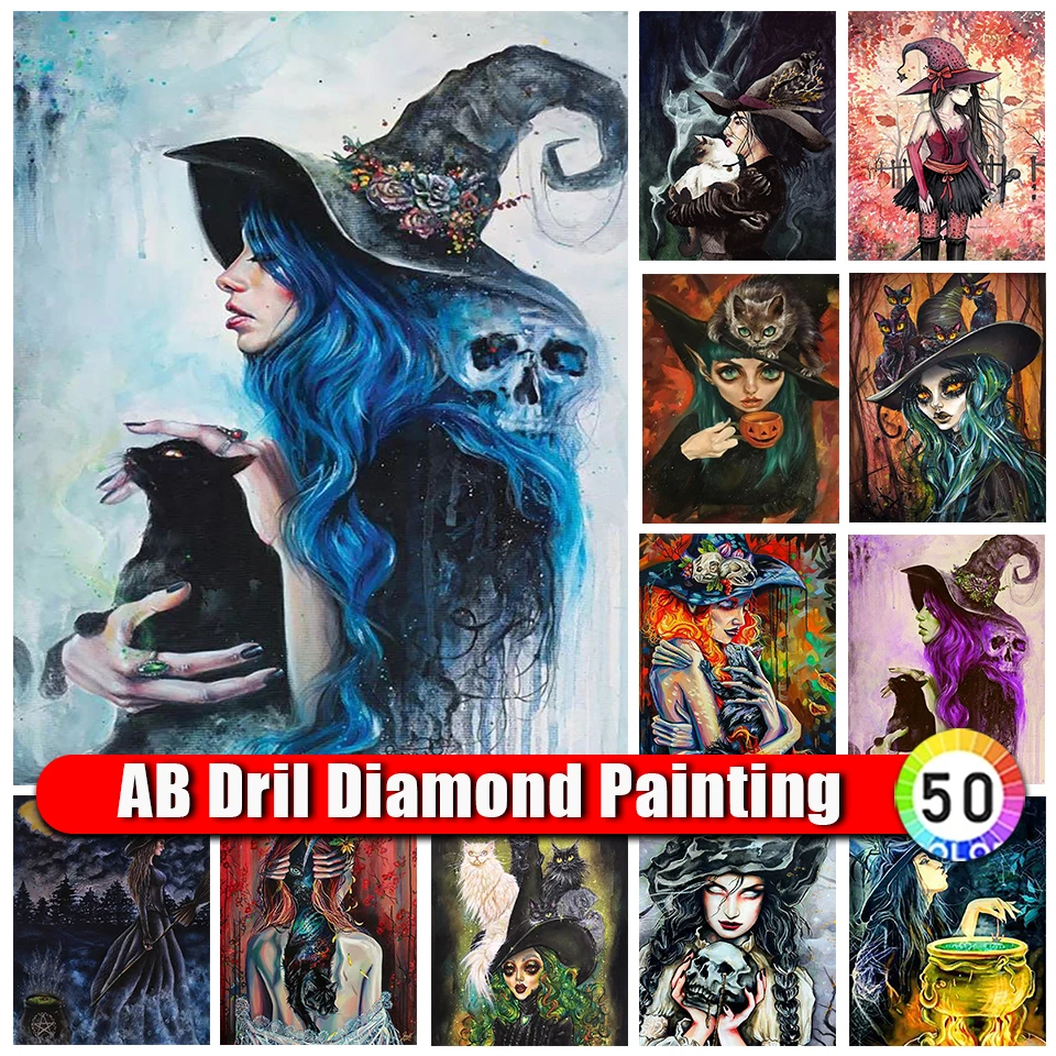 

Сумка на Молнии AB, алмазная живопись, Хэллоуин, девушка, искусство, полная Алмазная вышивка, вышивка крестиком, девушка, мозаика, картина, Дек...