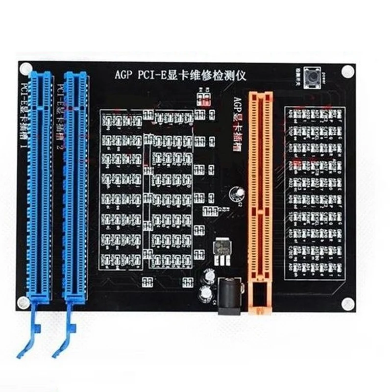 AGP-probador de enchufe de doble uso PCI-E X16, herramienta de diagnóstico de tarjeta gráfica, comprobador de tarjeta de vídeo, imagen de visualización