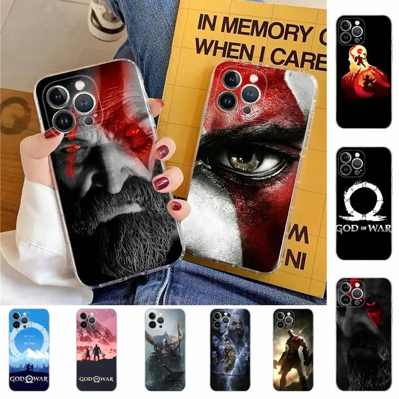 

YNDFCNB God Of War Phone Case For iPhone 13 14 Pro Max XS XR 12 11 Pro 13 Mini 6 7 8 Plus Clear Back Cover Capa