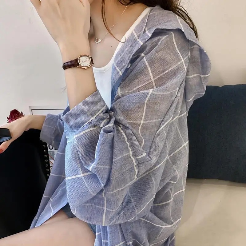 Кардиган женский с капюшоном модная повседневная длинная рубашка-кимоно принтом