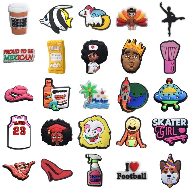 

Подвески для обуви Croc, дизайнерские булавки для Crocs, подвески для женщин, новые детские украшения, рождественские подарки, аксессуары для обуви, летние джинсы