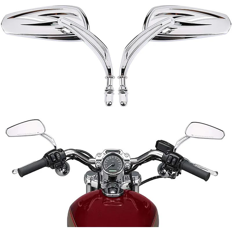 

Chrome Black Motorcycle Flaming Side Mirrors for Harley Davidson Softail Standard FXST Glide Electra Road Custom Dyna Touring