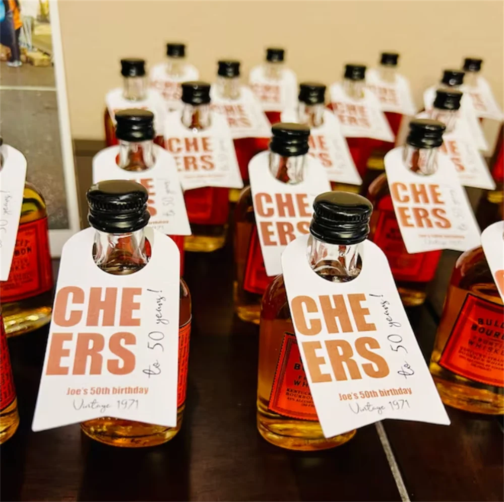 Подвеска на бутылку для ликера 50 шт украшение годы 30 40 21 60 лет