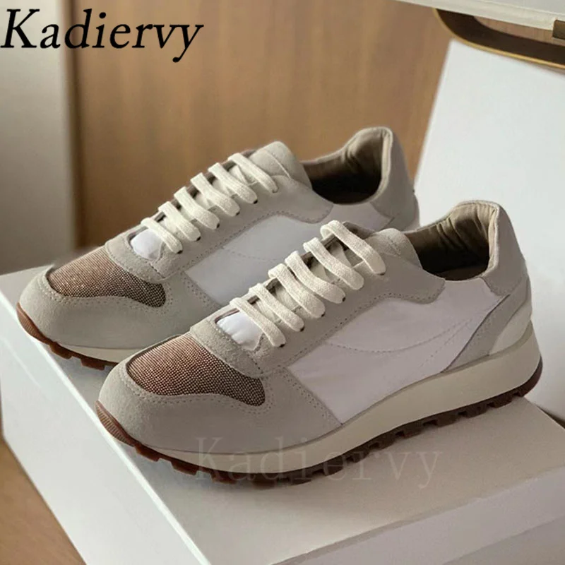 Кроссовки женские повседневные с круглым носком на шнуровке бусинами лоскутные