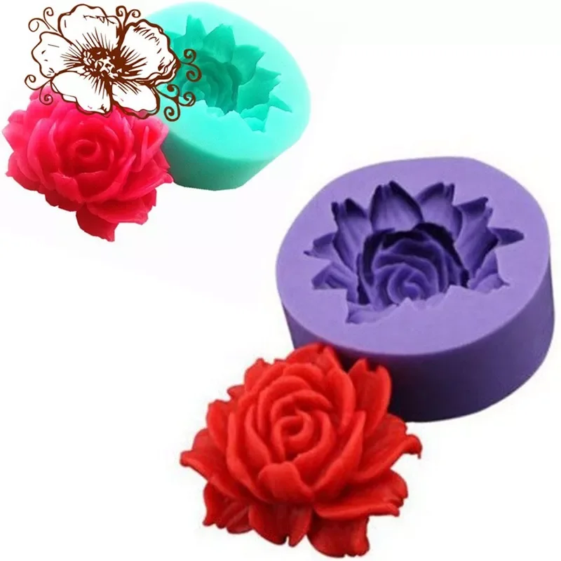 

Rose Flower Shape Fondant Silicone Mold Mould Baking Cake Cookies Jelly Form Chocolate Soap Sugar Mold Handmade Soap Making