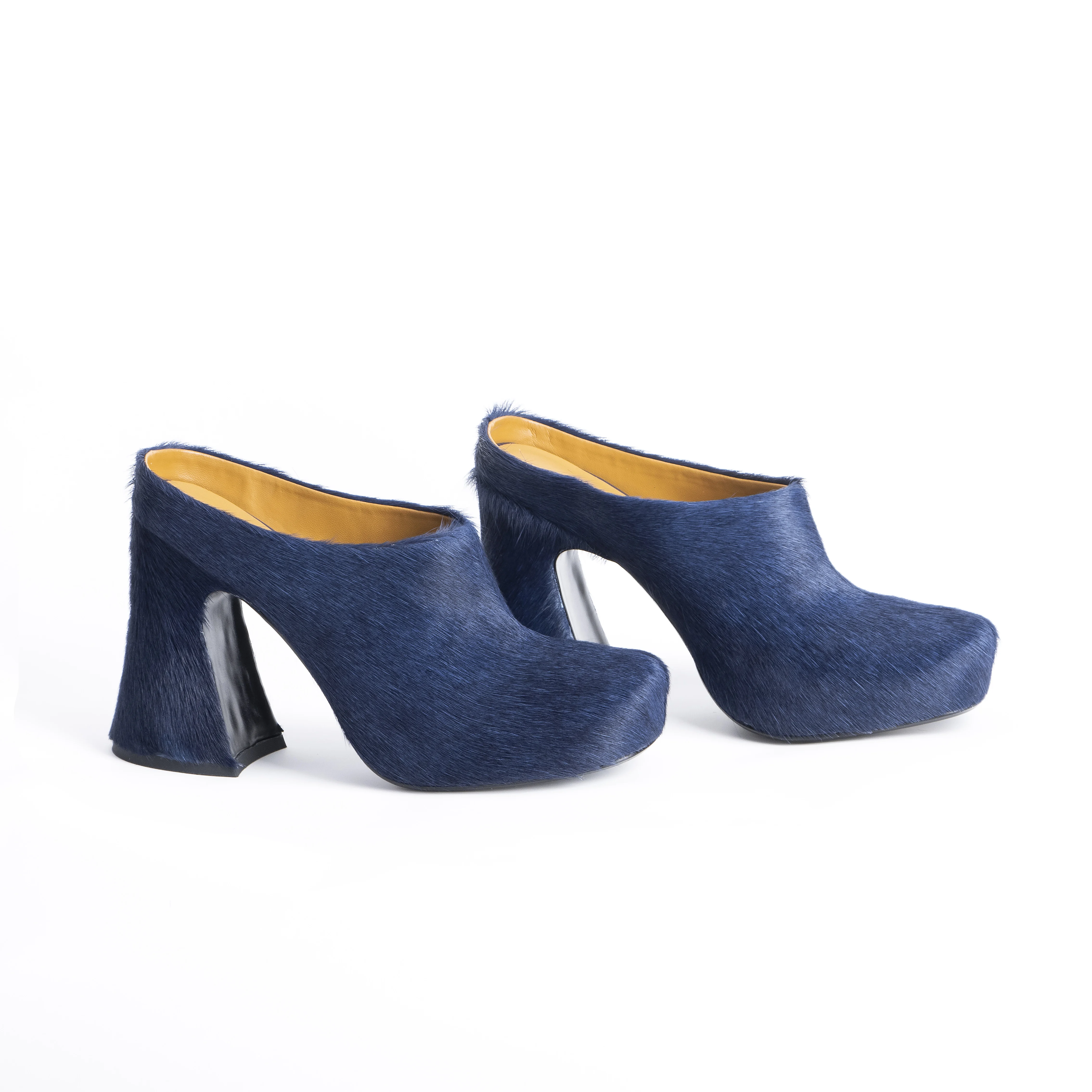 2023 Summer Brand High Heels Horsehair Luxury Designer Leather Slippers Casual Italian Ladies Mules