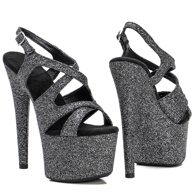 Leecabe 17CM/7Inch Women's Platform Sandals  party High Heels Shoes Pole Dancing Shoes