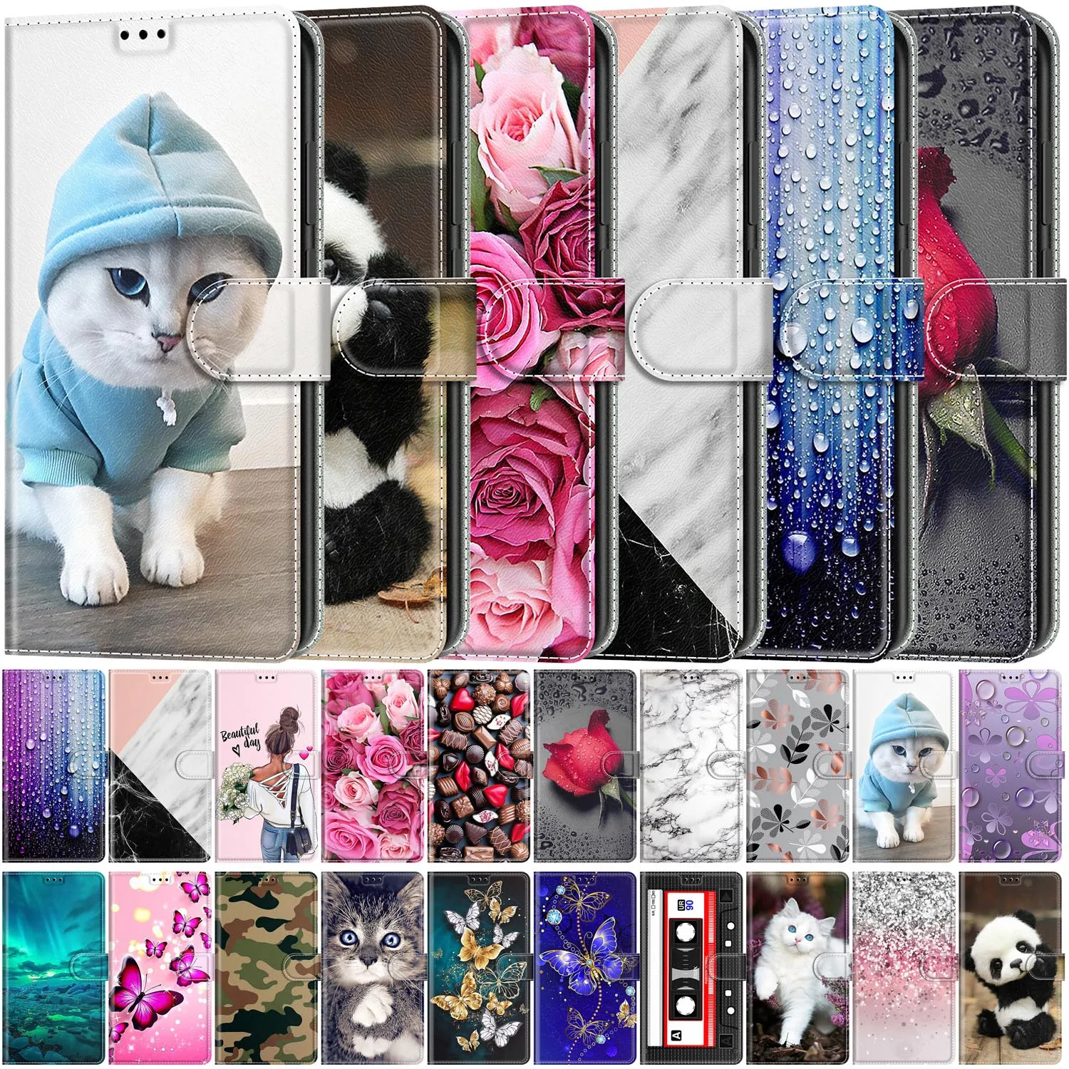 

Cute Flip Phone Case For Honor X9 4G X9 5G Case Leather Coque For Honor X7 X8 4G Capa Book Cover For Honor X30 X30i Fundas Case