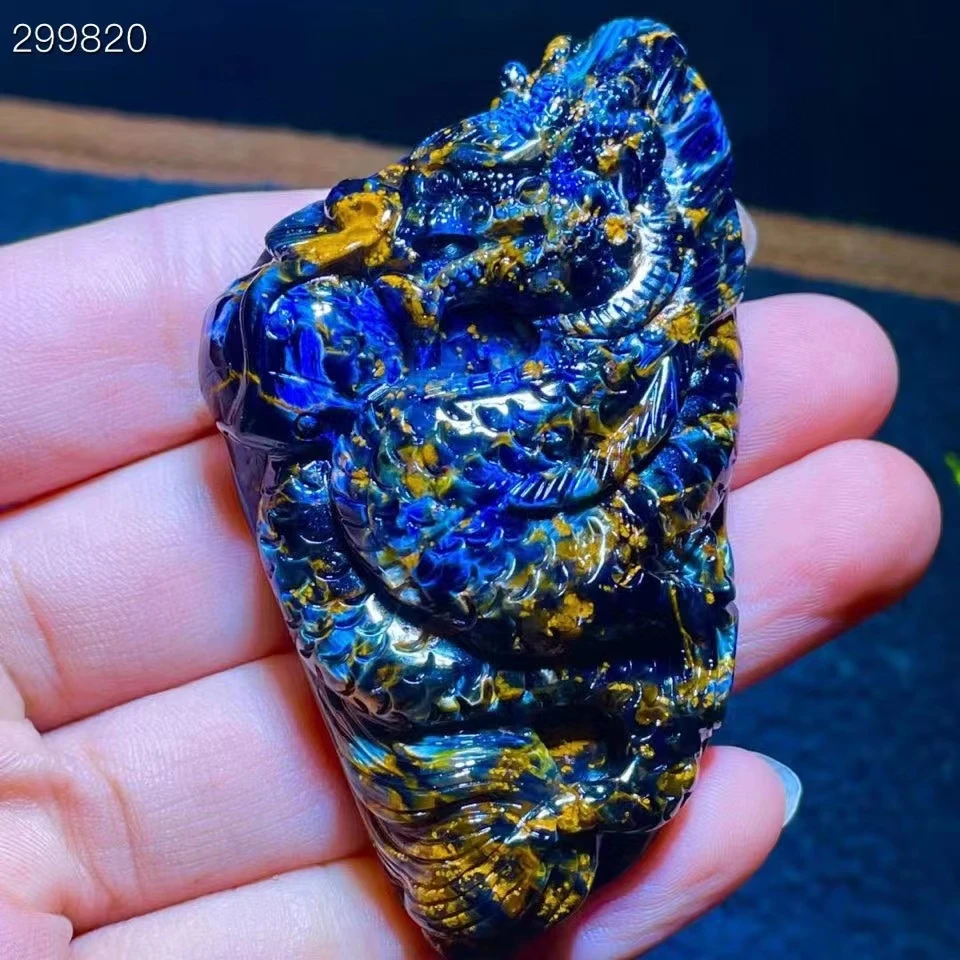 Ожерелье с подвеской из натурального синего пьестерсита для женщин и мужчин 75 7x49