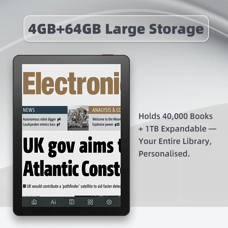 Фото Электронная книга Bigme 6'' B6, цветной экран E-Ink, 300PPI, 4 ГБ+64 ГБ, Android 14 с системой Google Play, планшет-ридер. №1