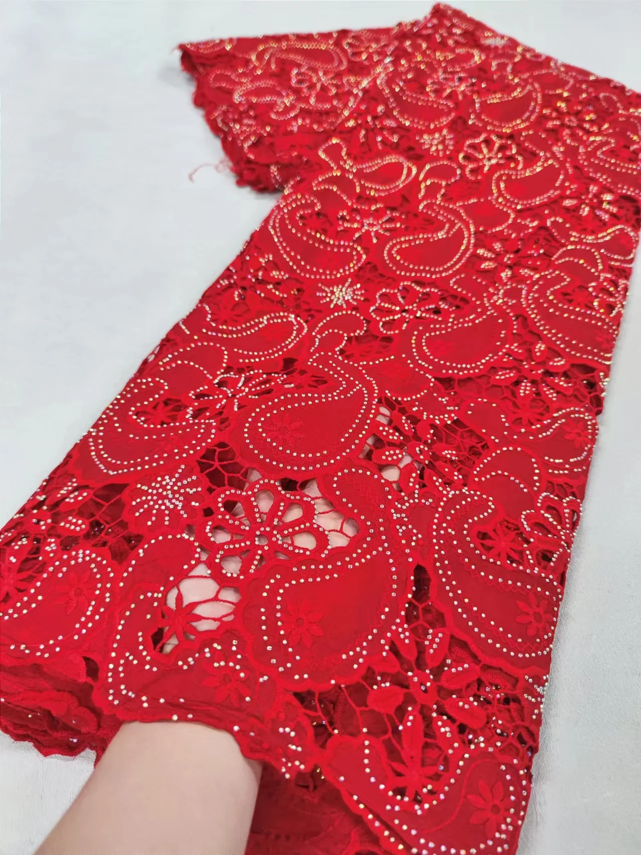 2024 африканская кружевная ткань с блестками нигерийская сетчатая 5 ярдов высокое