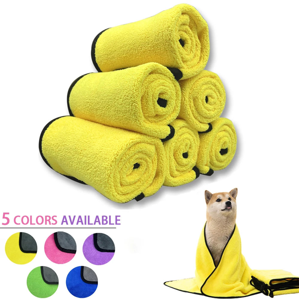 S Soft Fiber Towels Absorbent Bath Towel Pet Bathrobe Convenient Cleaning Towel Dog Accessories