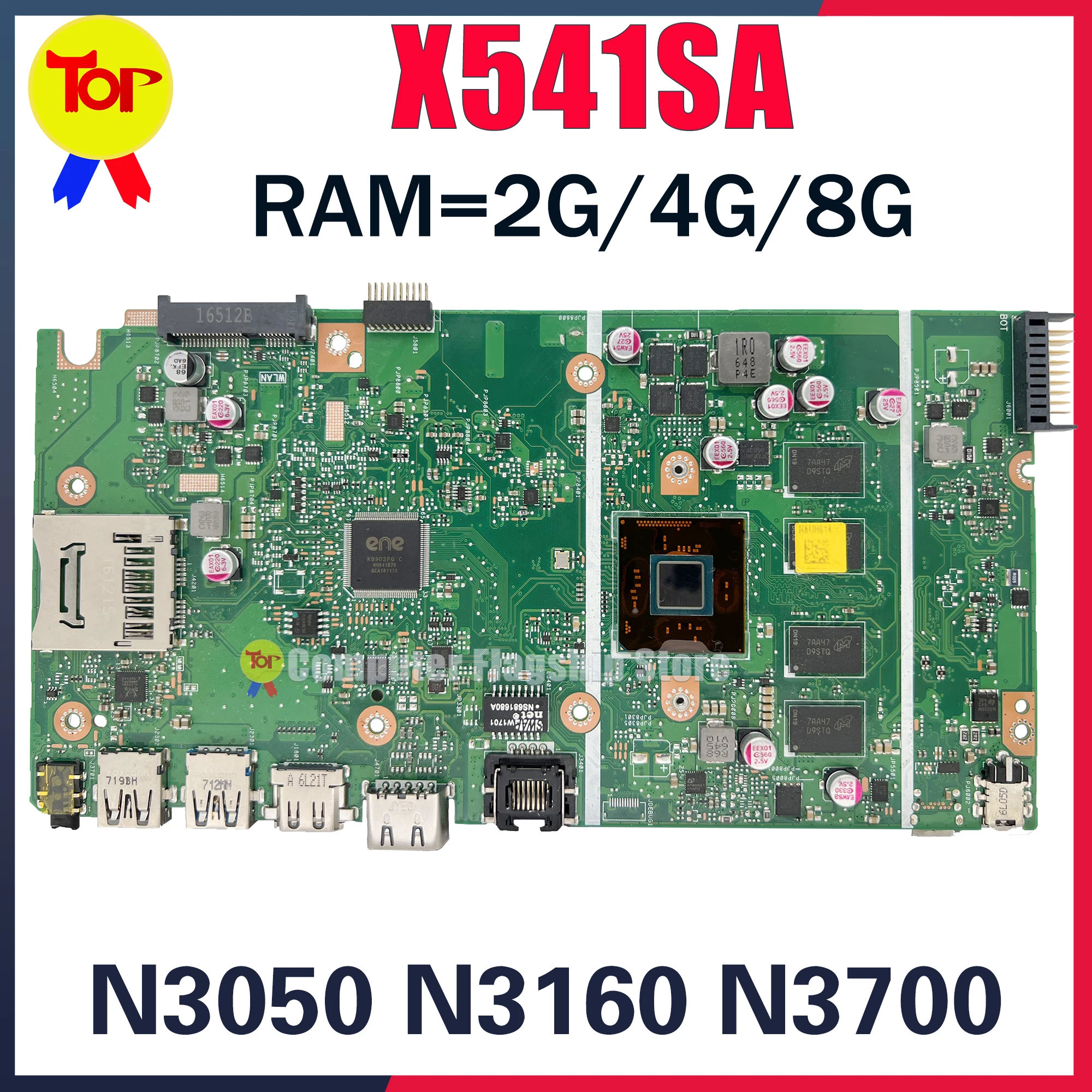 Материнская плата KEFU X541S для ноутбука ASUS X541SA F541S N3050 N3060 N3150 N3160 N3700 N3710 RAM 2G/4G/8G 100% рабочий Стандарт