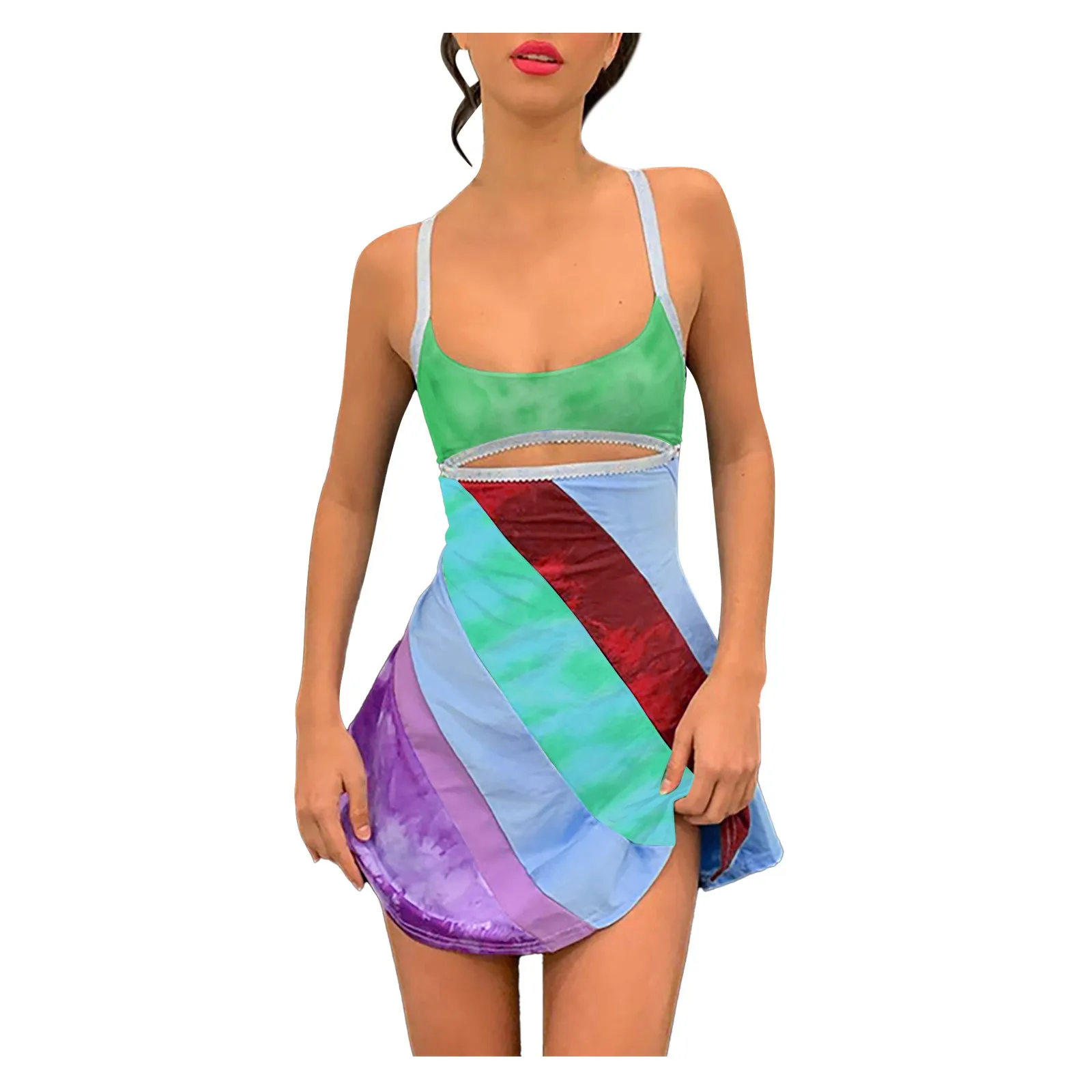 

Женское Полупрозрачное платье-футляр с винтажным принтом, модное мини-платье-комбинация в стиле ретро, бандана с принтом, кружевное свободн...