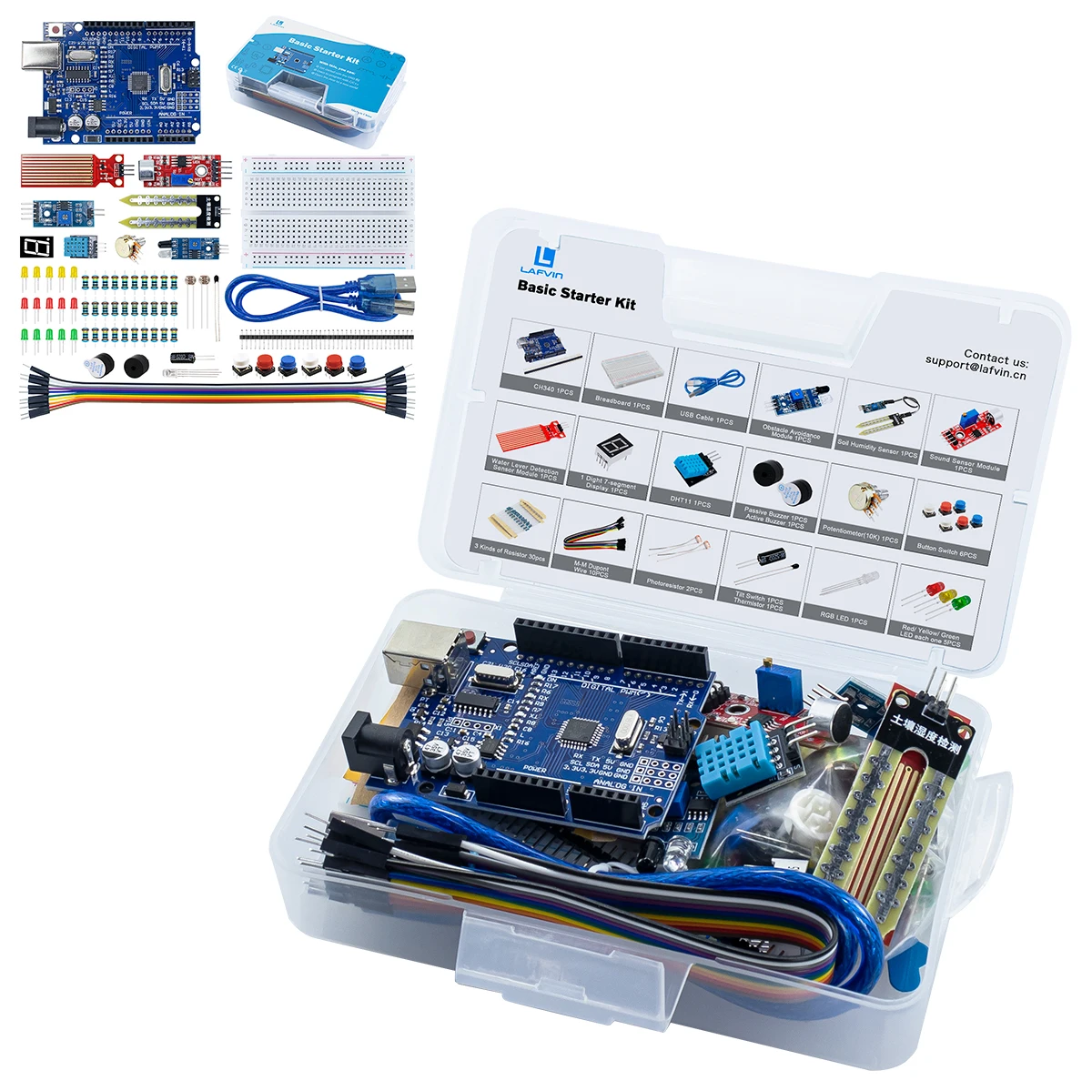 

NEW Starter Kit for Arduino R3 Basic/Super/Ultimate Electronic DIY Kit for Arduino Uno Board Electronic Components Set with Box