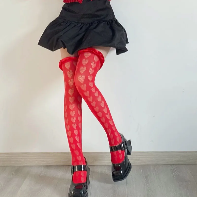 Сетчатые женские модные открытые черные белые красные готические вечерние готки