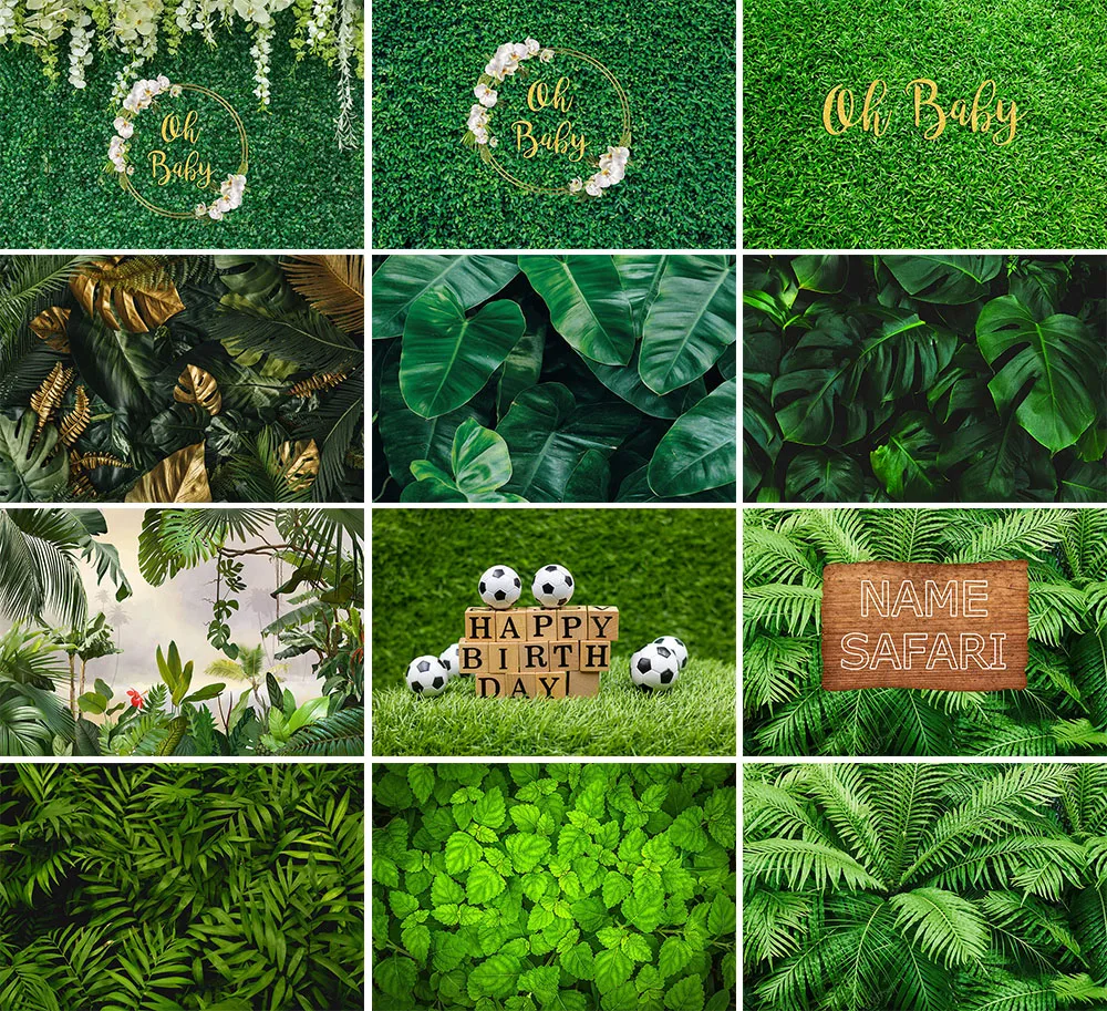 

Mehofond Spring Photography Backdrop Tropical Forest Grass Baby Shower Cake Portrait Jungle Background Photo Studio Photophone