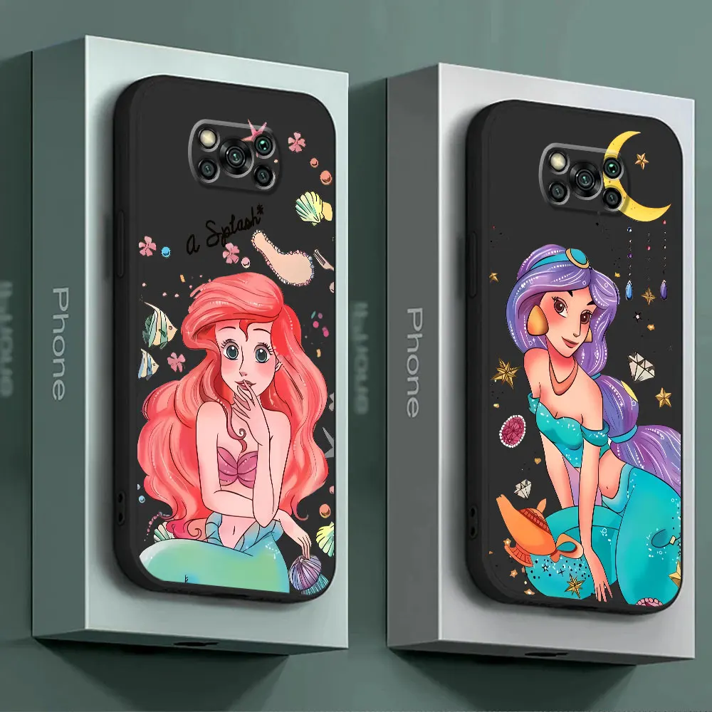 Disney Princess Phone Case for Xiaomi Poco F1 M4 Pro 5G F5 C40 X4 M3 M5 X3 NFC C50 C51 GT F3 Armor Cover Silicone