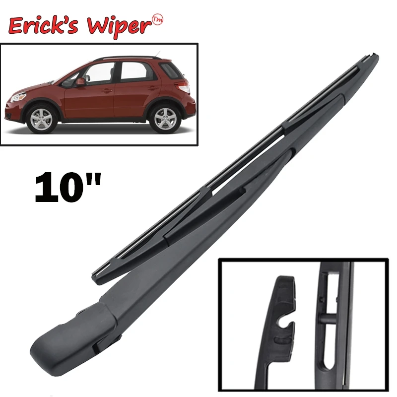 Фото Erick's Wiper 10-дюймовый комплект щеток и рычагов заднего стеклоочистителя для Suzuki SX4 S-Cross 2006-2020 Щетка для лобового стекла, задней двери, окна №1