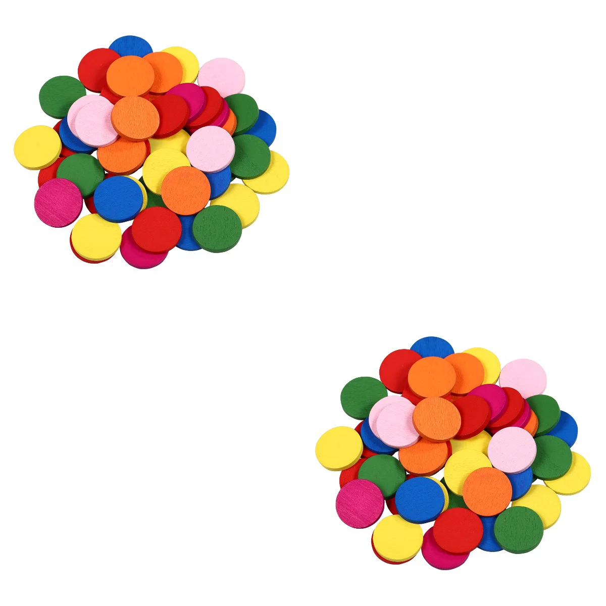 

2pcs STOBOK 50pcs Round Wood Piece Colorful Disc Learning Tools Pupils Mathematics Teaching Aids for Kid Child Girl (Mixed