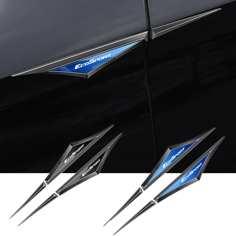 

2Pcs Car Emblem Logo Fender Blade Decal Badge Car Body Protective Sticker Waterproof Decal For Ford Ecosport Auto Accessories