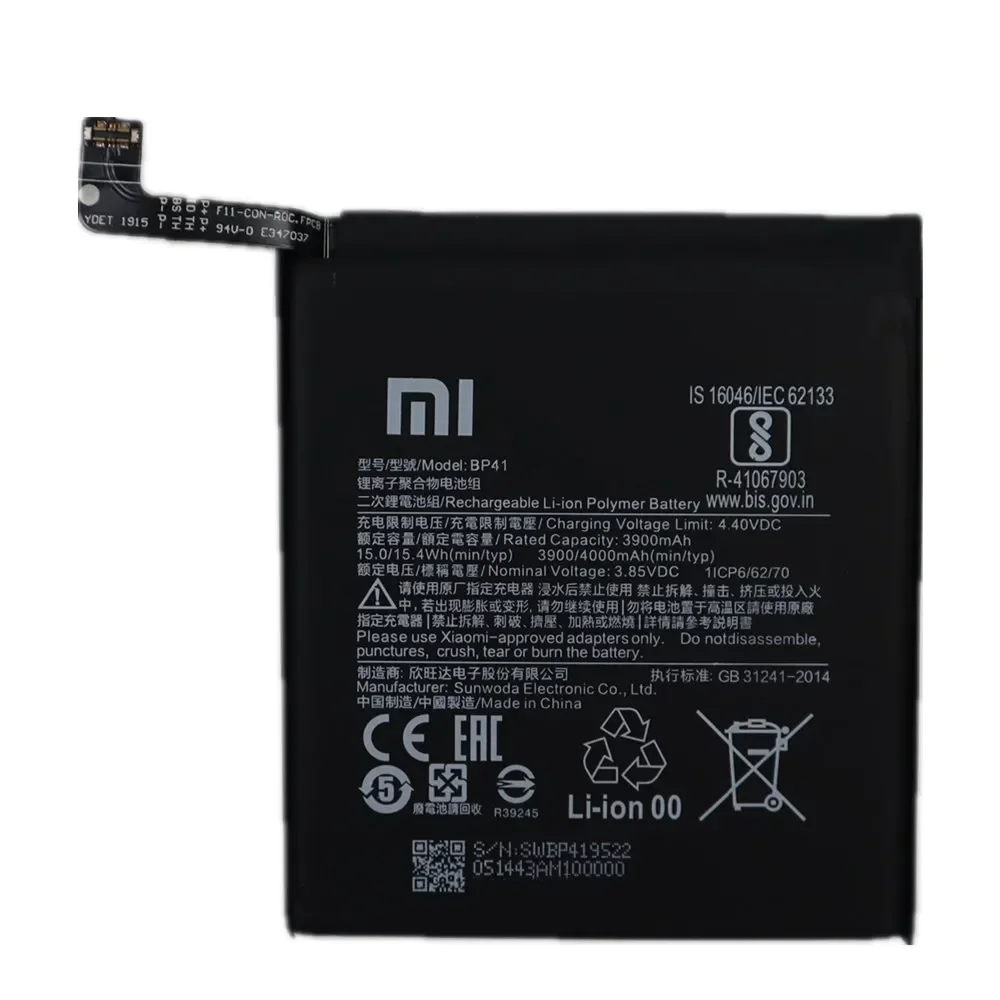 2024 года высококачественный оригинальный аккумулятор BP41 для Xiaomi Redmi K20 Mi 9T Mi9T 4000