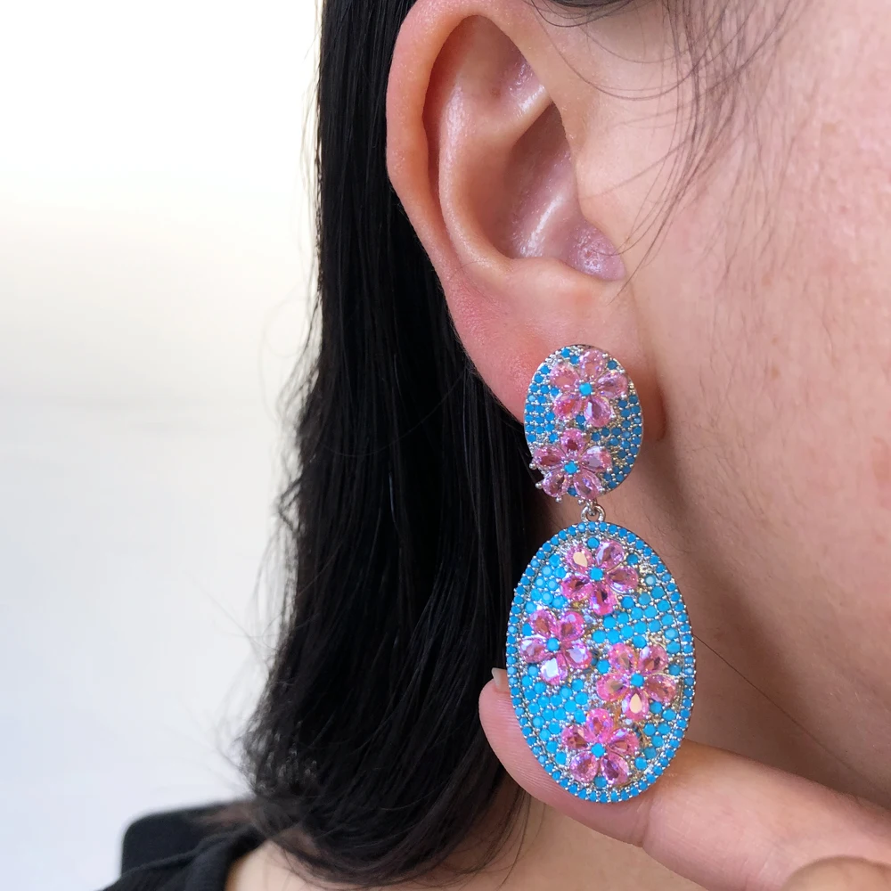 Женские свадебные серьги GODKI новые роскошные в африканском стиле с цветами