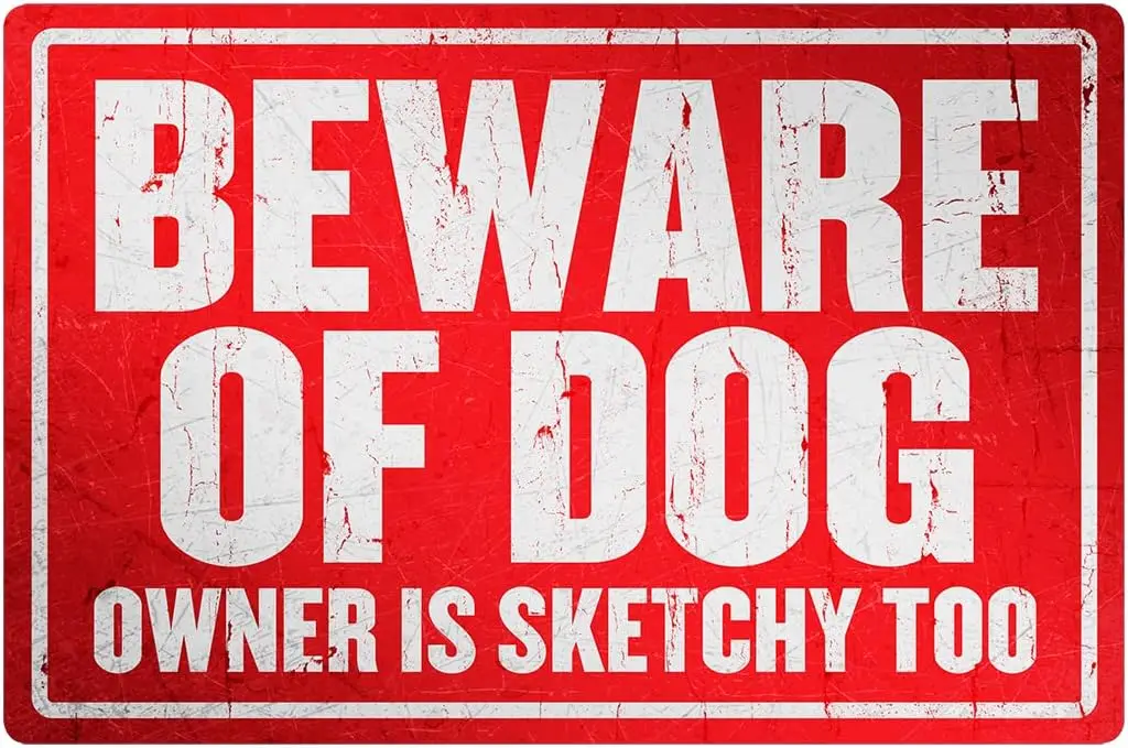 Отчаянные предприятия Остерегайтесь собаки алюминиевый знак-Ностальгический