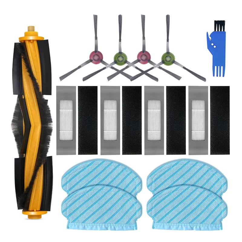 

For 2 Hybrid Robot Vacuum Cleaner Main Side Spin Brush Hepa Filter Mop Cloths Rag Replacement Accessory Kit