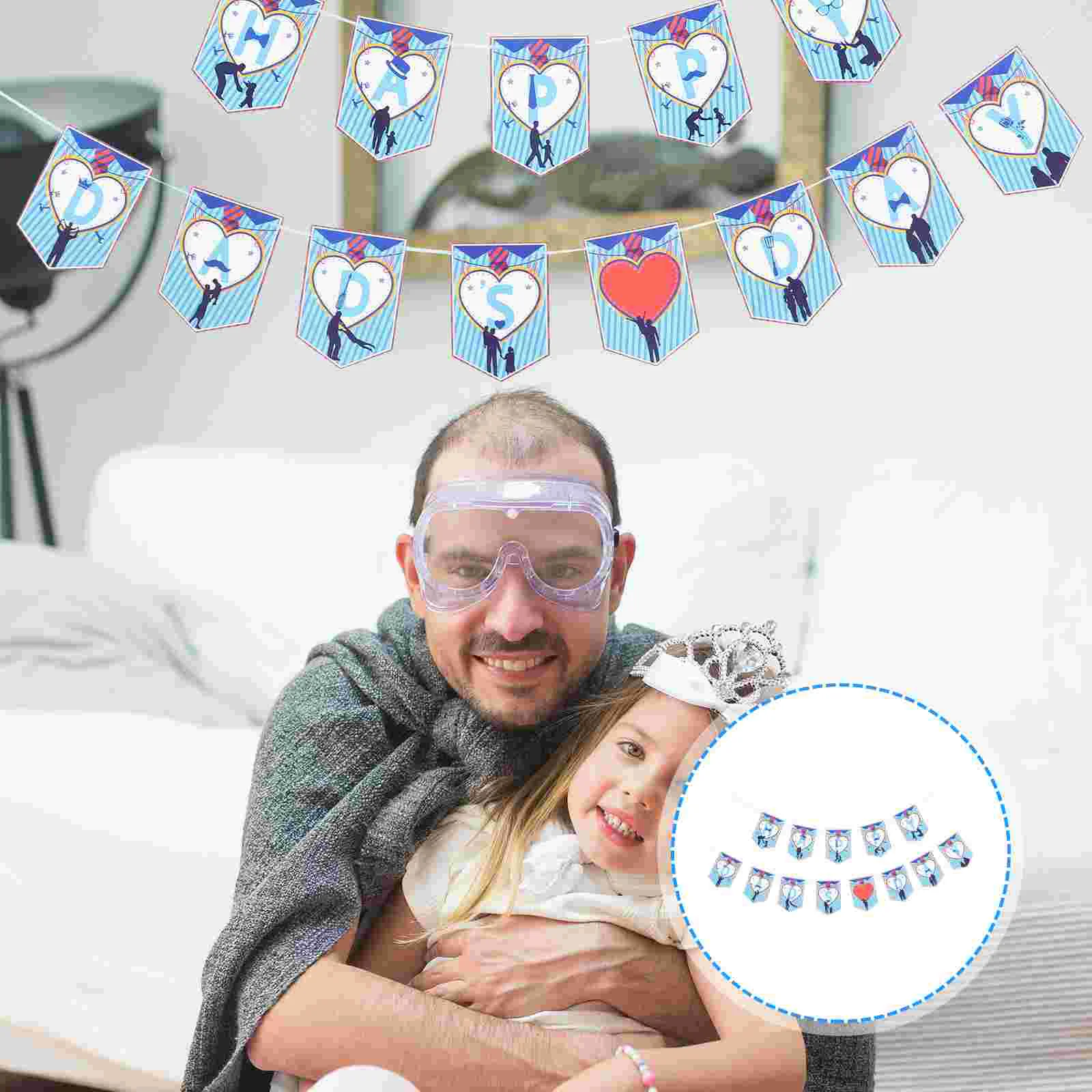 

1 Set of Dad's Day Party Hanging Banner Scene Banner Pendant Reusable Party Bunting