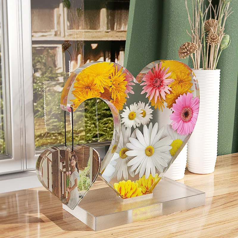 

Semi-Stereoscopic Splicing Love Heart Epoxy Silicone Mold For Photo Frame Making DIY Homecrafts Decoration Mother'S Day Gift