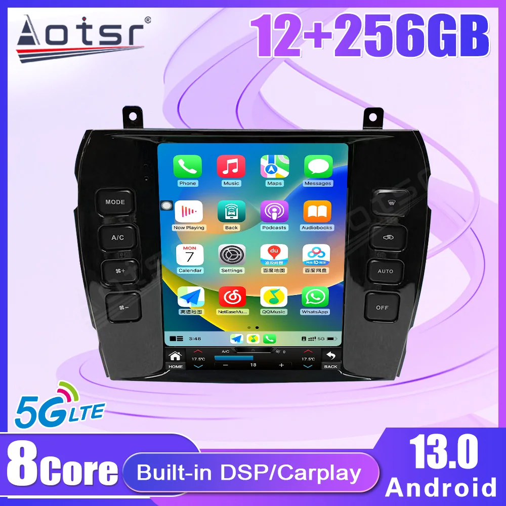 9 7-дюймовый экран Tesla Android 13 для Jaguar XJ 2004-2008 автомобильный Carplay GPS-навигация стерео