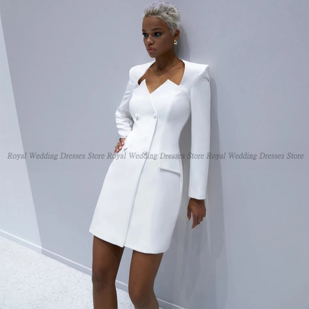 

Exquisite Mermaid Wedding Dresses Pocket Halter Vertically Asymmetrical One-Shoulder Satin 2022 Knee Length Gowns Robe De Ma