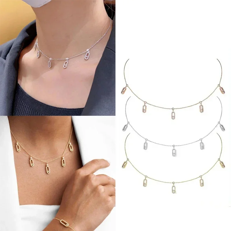 Персонализированное серебряное ожерелье с бриллиантами