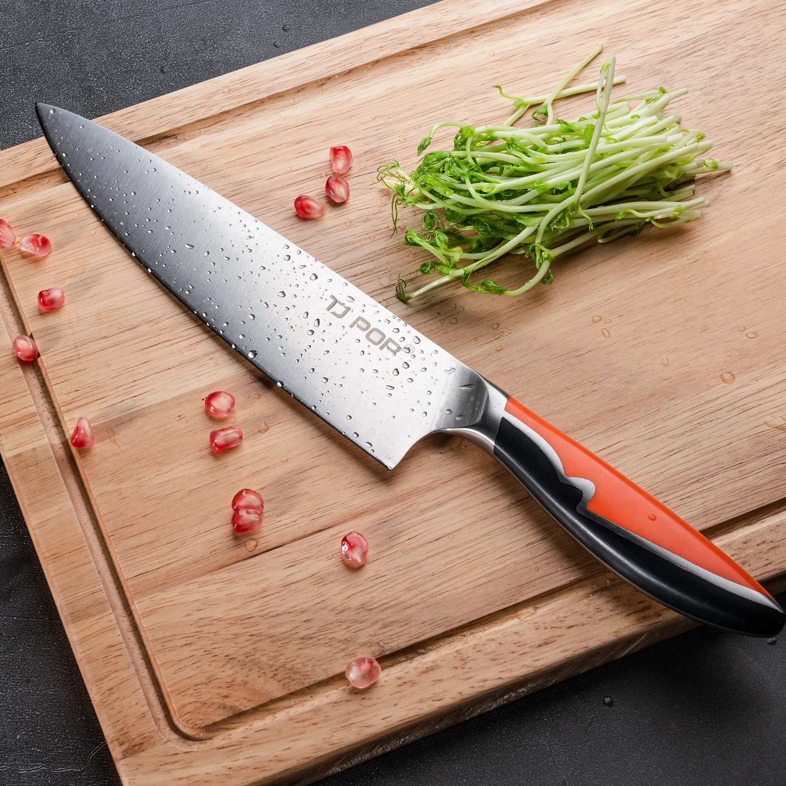 

Профессиональный 8-дюймовый шеф-нож TJ POP, Высокоуглеродистый, 1.4116 немецкая сталь, АБС-пластик, ручка 430, острый Мясницкий кухонный нож, кухонные ножи