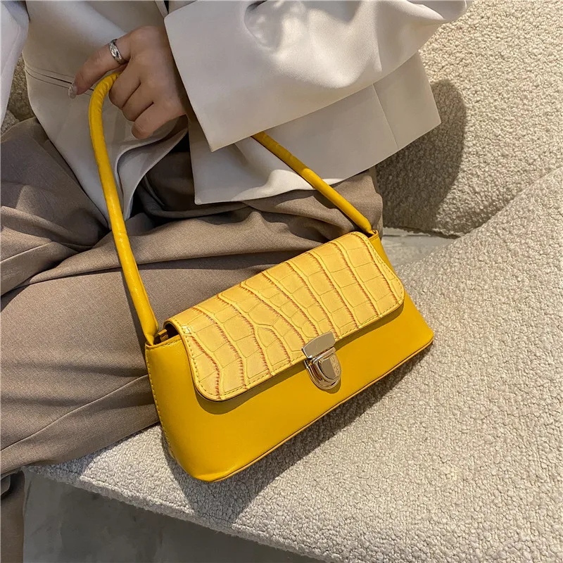 

Fashion Stone Pattern Underarm Handbags 2022 New Popular Lock Bag Bag Simple Fashion Wild Foreign Style Single Shoulder Bag