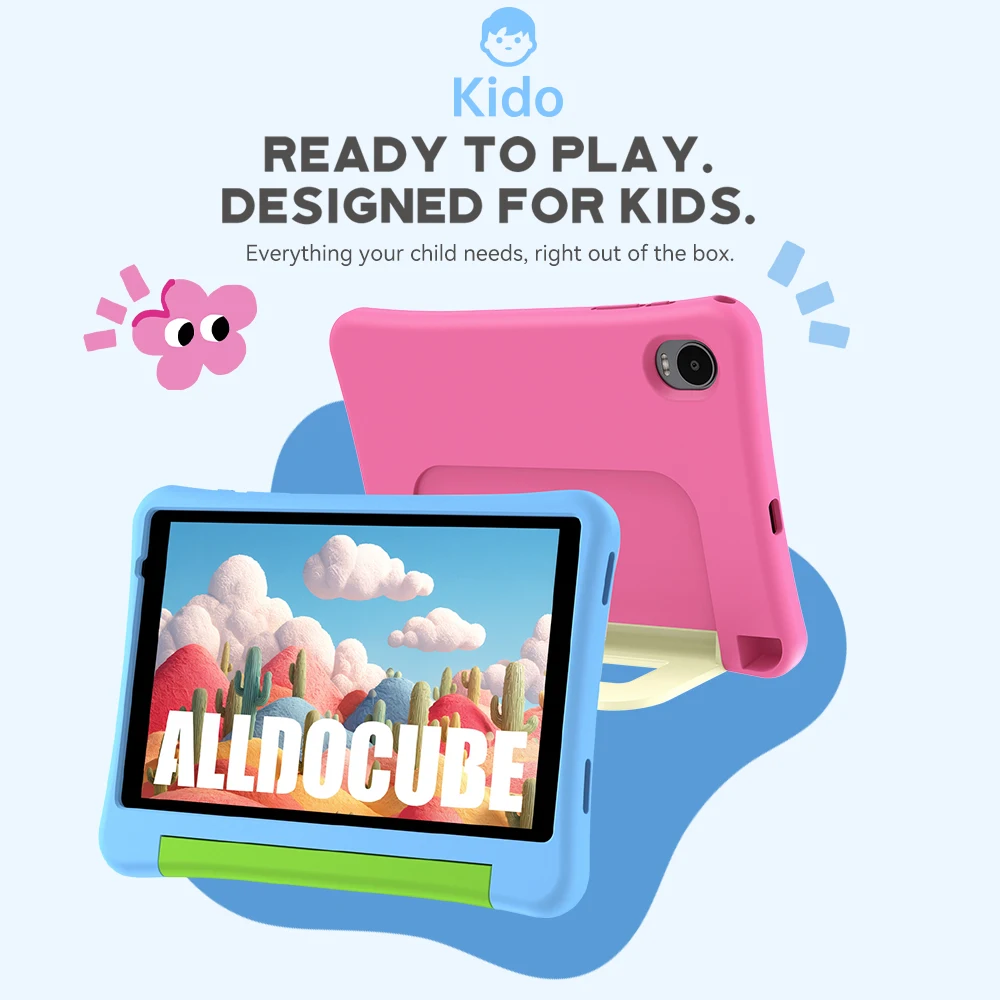 Фото Детский планшет ALLDOCUBE KIDO Unisoc T310 8'' с 7 ГБ ОЗУ (3 ГБ + 4 ГБ виртуальные), 32 ГБ ПЗУ, 5000 мАч, Android 15 Go №4