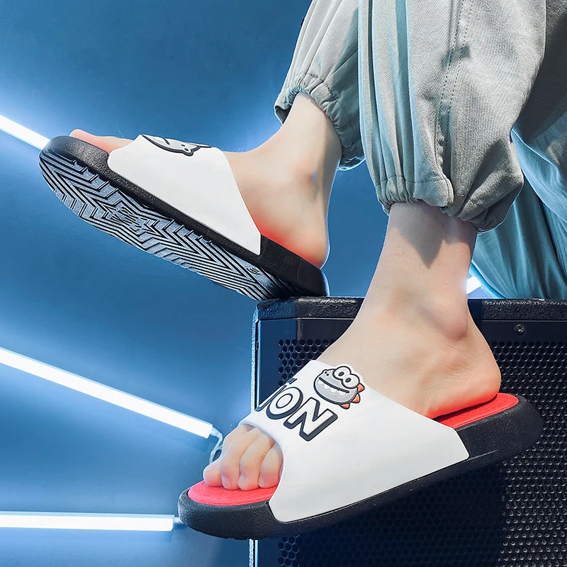 Summer Non-slip Flip Flops Thick Platform Bathroom Home Slippers Women Fashion  Couple  Beach Casual Home Slipper Outdoor