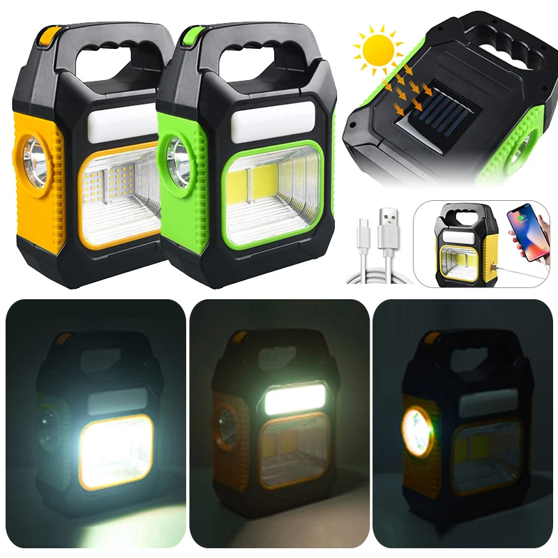 

Solar Camping Lights LED Camping Lantern Waterproof USB Rechargeable Work Light with Power Bank Outdoor Portable Lantern