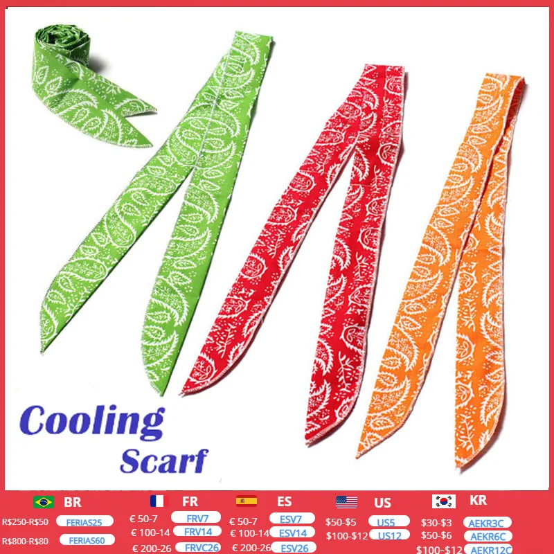 

Summer Scarf Neck Cooler Bandana Summer Body Ice Cooling Wrap Tie Refreshing Scarf Headband Multifunction Wrist Towels Headband