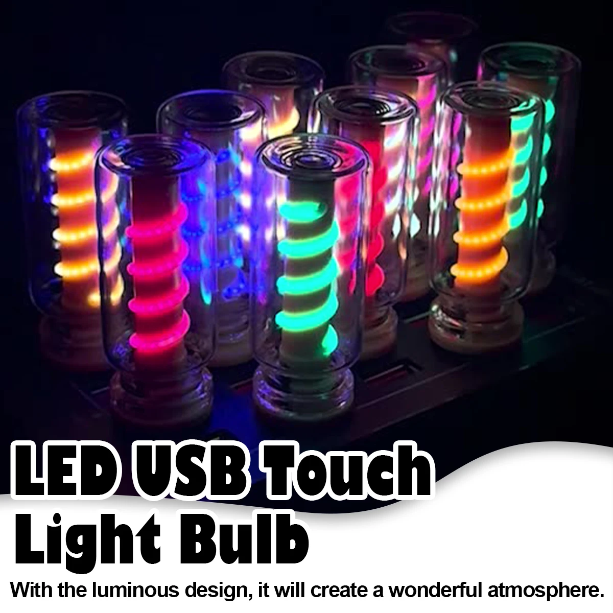 Настройка Usb Touch Led Ночные огни Лампы накаливания Декорация 5V Холодное и теплое