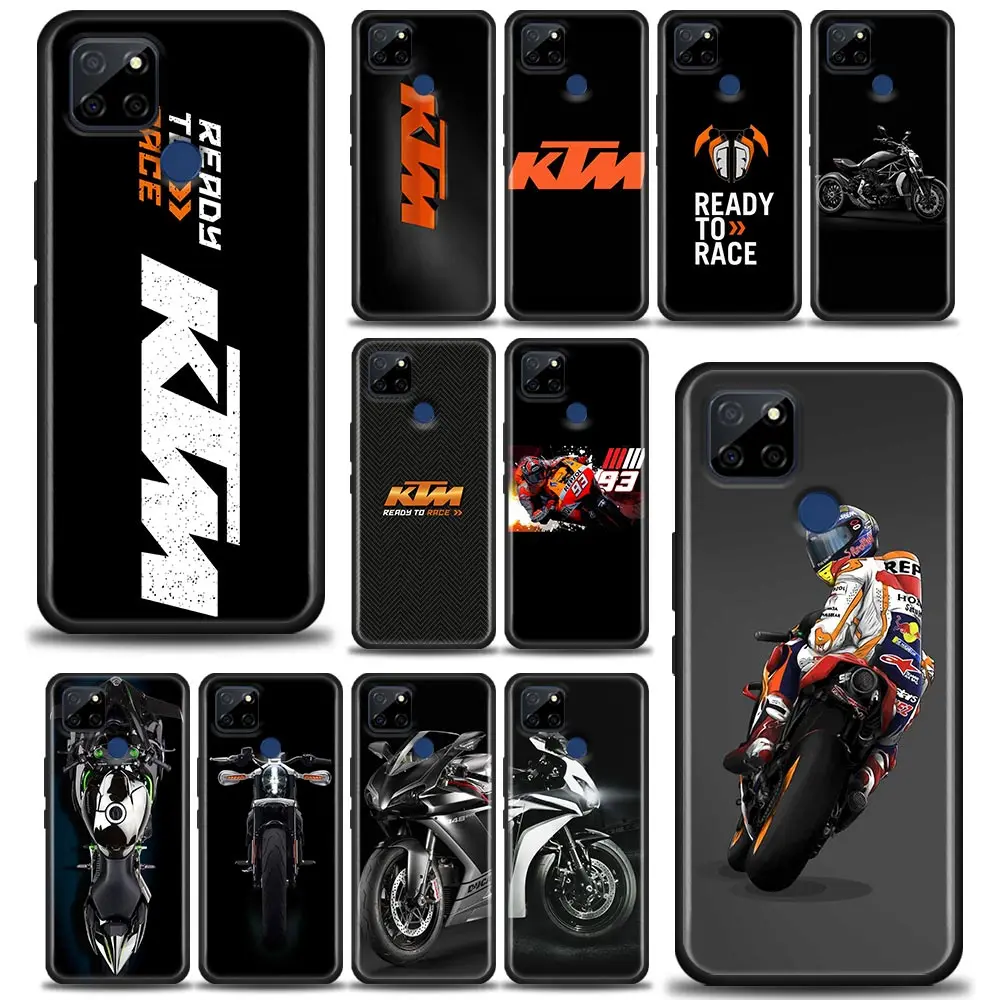 

COOL Motorcycle Vehicle Phone Case For Realme 9 9I 8 8I 7 7I 6 5 C17 6S 5I 5S 6I Pro Narzo 4G 5G Black Soft Silicone Cover Funda
