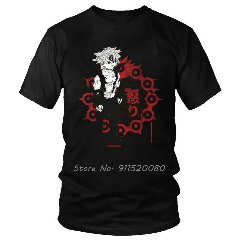 

Anime Manga Meliodas T-shirt Men's hip hop T Shirt Cotton Manga Seven Deadly Sins Tshirt Cool Tee Top Streetwear Harajuku
