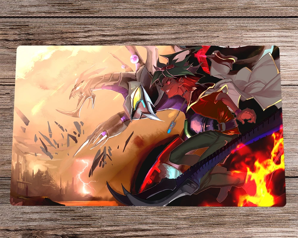 

ARC-V YuGiOh Playmat Sakaki Yuya CCG TCG Playmat Anime Trading Card Game Mat & Free Bag Anti-slip Desk Mat Pad Mousepad 60x35cm
