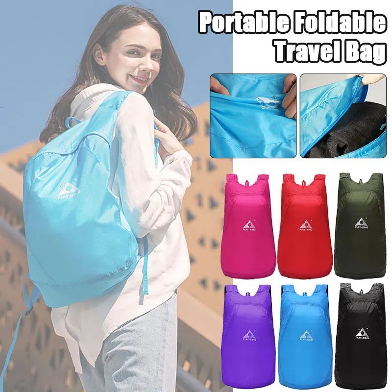 20L Ultralight Backpack Foldable Women Shoulders Travel Bag Waterproof Nylon Outdoor Hiking Backpack Men Knapsack Gym Bag