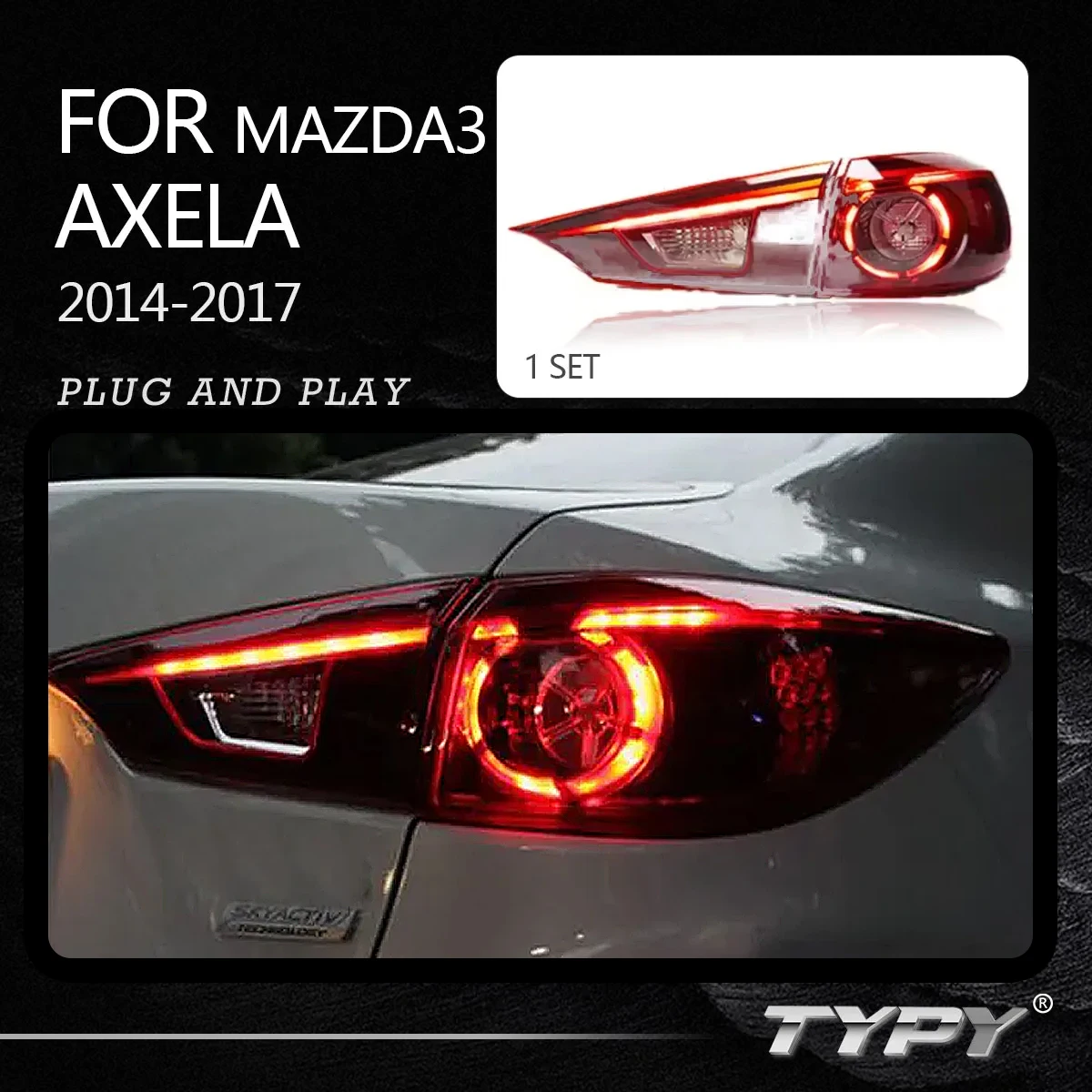 

Автомобильная задняя фара, модифицированные задние фонари, дневные ходовые огни, противотуманные фары, задний фонарь для Mazda 3 Mazda3 Axela 2014-2017