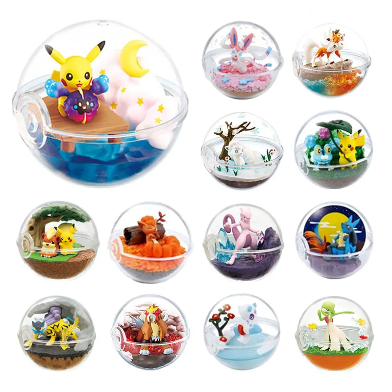 

Покемон аниме глухая коробка яйцо фигурку Re-ment Pikachu Sylveon Mewtwo Vulpix Lycanroc сцена модель детская игрушка рождественские подарки