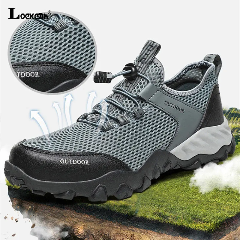 Non Slip Waterproof Mens Hiking Shoes Outdoor Breathable Comfortable Trekking Sneakers Wear-resistant Mountain Climbing Shoes