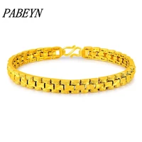 nieuwe 24k gold plating koreaanse gouden armband 6mm8 inch sieraden armband voor vrouwen mannen